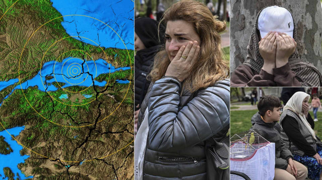 Deprem sonrası vatandaşlar panikle sokağa döküldü.