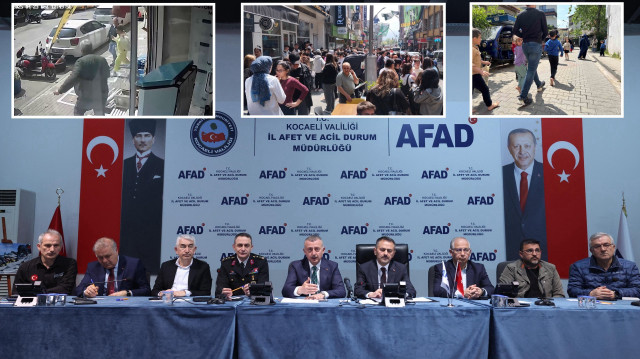 Silivri merkezli depremin ardından Kocaeli Afet ve Acil Durum Yönetim Merkezi'nde toplantı gerçekleştirildi.