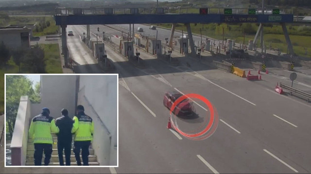 Çekmeköy'de gişelerden 110 kilometre hızla geçen şüpheli kamerada.