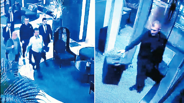 İmamoğlu 12 Ekim saat 11.29'da otelden ayrılıyor. 12 Ekim'de kamerayı kapatan koruma, İmamoğlu'ndan 7 dakika sonra elinde 2 valizle otelden çıkıyor.