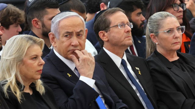 Sara, épouse du Premier ministre israélien, Netanyahu, Premier ministre israélien Benjamin Netanyahu, Président Isaac Herzog et Première dame Michal Herzog