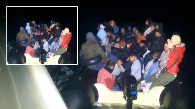 Ekipler, lastik bottaki 11'i çocuk 31 düzensiz göçmeni yakaladı.