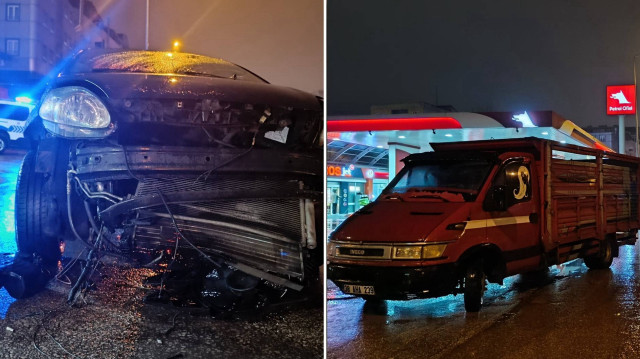 Üç araçta maddi hasar meydana geldi.