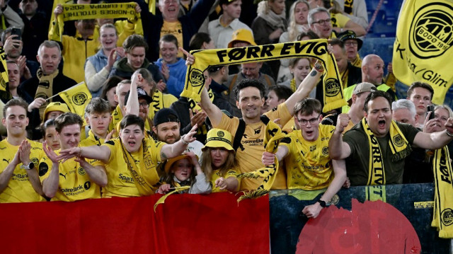 Les supporters de Bodø/Glimt au Stadio Olimpico de Rome, le 17 avril 2025.