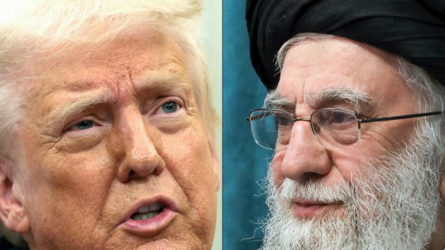 Cette combinaison d'images créée le 9 mars 2025 montre le président américain Donald Trump dans le bureau ovale de la Maison Blanche le 6 mars 2025 à Washington, DC, et le guide suprême iranien, l'ayatollah Ali Khamenei, lors d'une réunion avec des représentants du gouvernement iranien à Téhéran le 8 mars 2025.