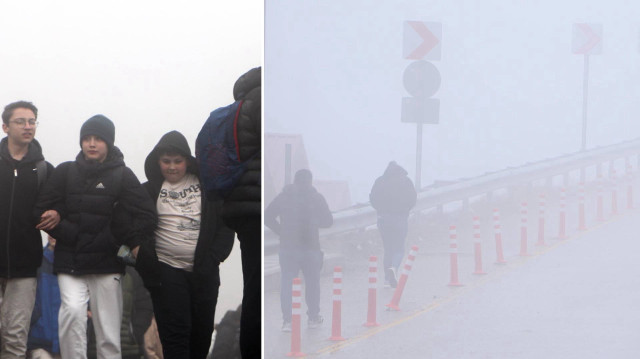 Erzurum'da sis etkili oldu.