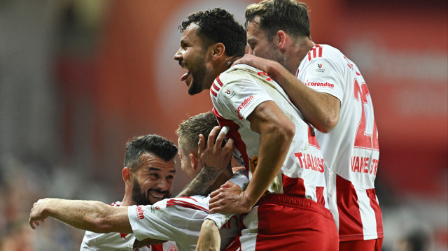 Antalyaspor'un gol sevinci.