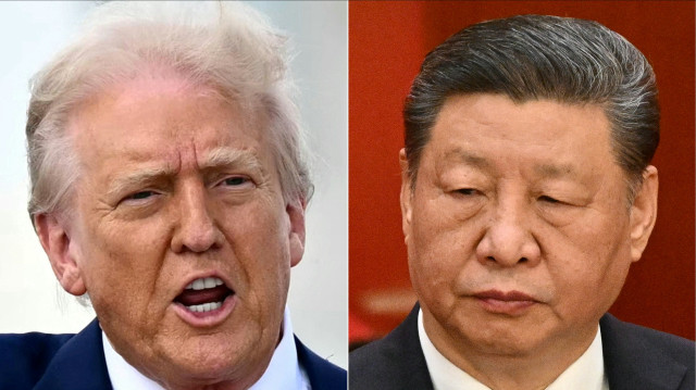 Cette combinaison d'images créée le 4 avril 2025 montre, de gauche à droite, le président américain Donald Trump à Miami, en Floride, le 3 avril 2025 et le président chinois Xi Jinping à Pékin le 5 mars 2025. La deuxième économie mondiale, la Chine, figurait en tête de la liste des droits de douane que Donald Trump a brandie à la tribune le 3 avril, le président affirmant que le total des droits de douane imposés par Pékin sur les produits américains - en tenant compte de la manipulation des devises - s'élevait à 67 %. La Chine a annoncé des droits de douane de 34 % sur les importations américaines le 4 avril, devenant ainsi la première grande économie à riposter aux nouveaux prélèvements considérables du président Donald Trump dans le cadre de l'escalade de la guerre commerciale mondiale qui a fait plonger les marchés dans le rouge.