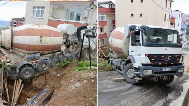 Mikserin kayması nedeniyle inşaattaki çalışmalar durduruldu.