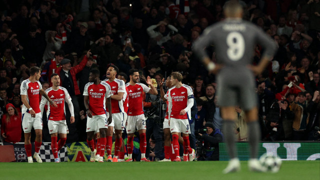 Arsenal'in gol sevinci.