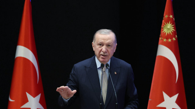 Le président turc Recep Tayyip Erdogan, le 8 avril 2025 à Ankara, en Türkiye.