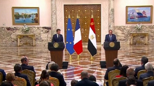 السيسي وماكرون يؤكدان ضرورة الوقف الفوري لإطلاق النار بغزة
