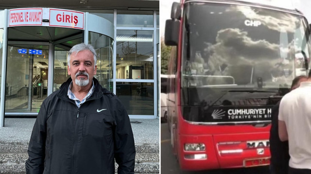 Polisin ihtarına uymayan CHP'nin şoförü Gökhan Gülyurt.