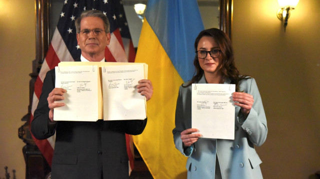 Министр экономики Украины Юлия Свириденко и министр финансов США Скотт Бессент.
