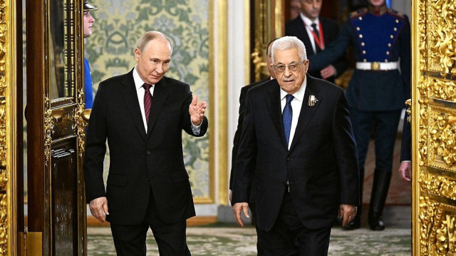 Putin, Filistin Devlet Başkanı Abbas'ı Moskova'da ağırladı.