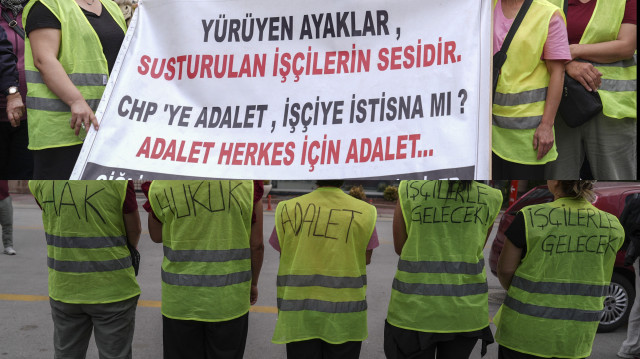 1 Mayıs'ta CHP Genel Merkezine yürüme kararı alan kadın işçiler, Çiğli'den başlattıkları ve büyük bölümünü yürüyerek katettikleri yolculuğun ardından dün Ankara'ya ulaşmıştı.
