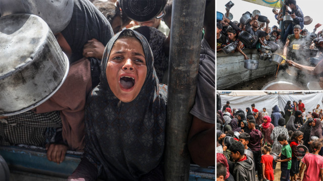 <p>Gazze Şeridi'nin güneyindeki Han Yunus kentinin Mevasi bölgesinde, yerinden edilen Filistinlilere hayır kurumları tarafından yemek dağıtımı yapıldı.</p>