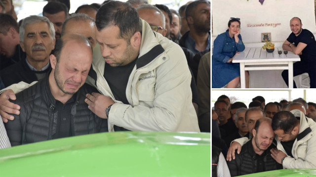 Ebru Heper'in eşi Sabri Heper'i yakınları teselli etti.