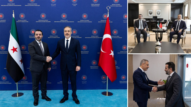 Suriye Dışişleri Bakanı Esad Hasan Şeybani, Dışişleri Bakanı Hakan Fidan.