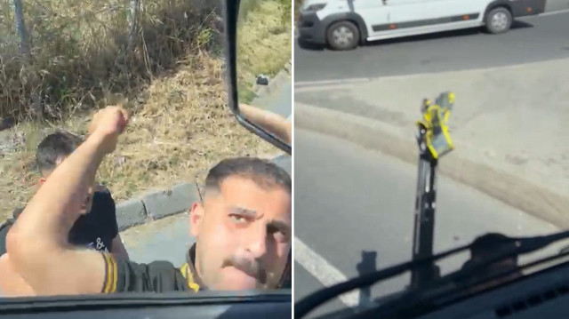 Trafikte yaşanan kavga cep telefonu kamerasına yansıdı.