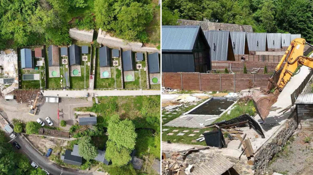 Yapılan işlemler sonucunda, kaçak yapılar Kartepe Belediyesi ekipleri tarafından yıkıldı.