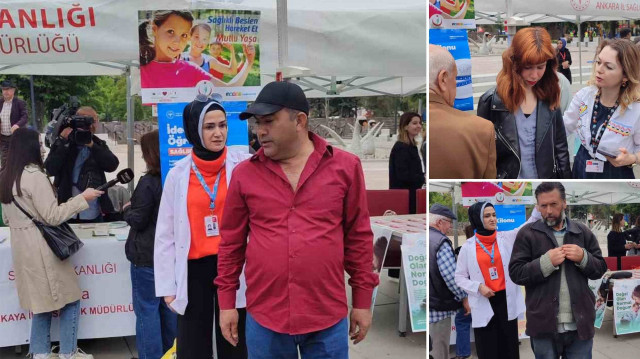 Vatandaşlar,  boy, kilo ve vücut kitle indeksi ölçümü stantlarına yoğun ilgi gösterdi.
