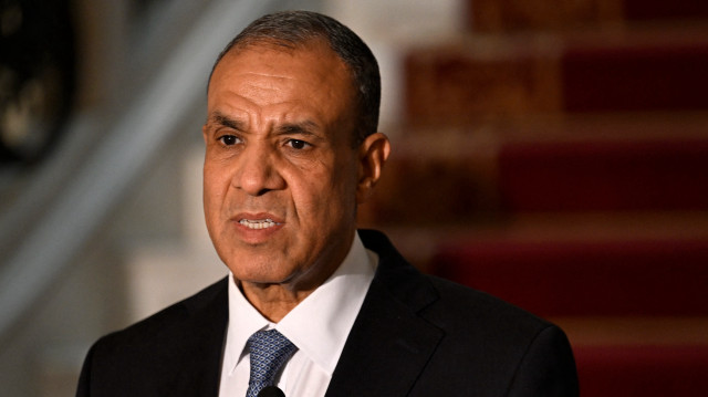 Le ministre égyptien des affaires étrangères, Badr Abdelatty, s'exprime lors d'une conférence de presse conjointe avec son homologue libanais au siège du ministère des affaires étrangères au Caire, le 22 avril 2025.