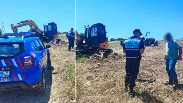 Aydın'da hazine arazisinde yapılan kaçak kazıya baskın: Dört şüpheli gözaltında