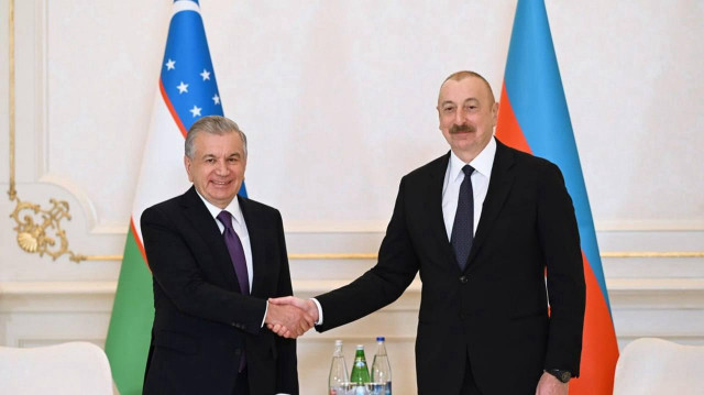 Президент Узбекистана Шавкат Мирзиёев и президент Азербайджана Ильхам Алиев. | Фото: Пресс-служба главы Узбекистана
