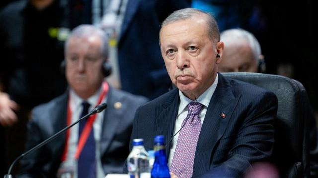 Turkish President Recep Tayyip Erdogan attends the Informal Summit of the Heads of State of the Organization of Turkic States in Budapest, Hungary on May 21, 2025.