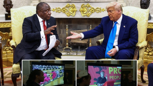 Trump, Beyaz Saray'da ağırladığı Ramaphosa'ya Güney Afrika'da 'beyaz çiftçilere soykırım' uygulandığı iddiasıyla video izletti.