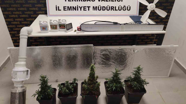 Tekirdağ'da uyuşturucu yetiştirme amacıyla kullanılan iki adrese baskın yapıldı.