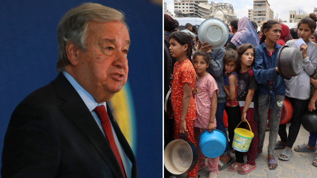Guterres, Gazze'deki Filistinlilere ulaşan yardımların yetersizliğine dikkat çekti.