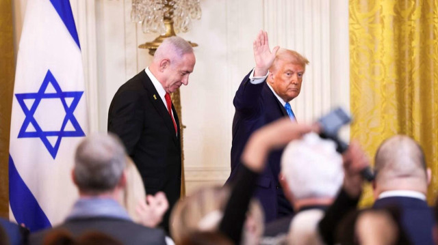 Президент США Дональд Трамп (справа) и Премьер-министр Израиля Биньямин Нетаньяху (слева).