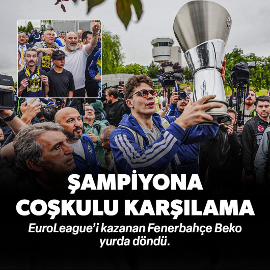EuroLeague şampiyonu Fenerbahçe Beko yurda döndü: Coşkuyla karşılandı