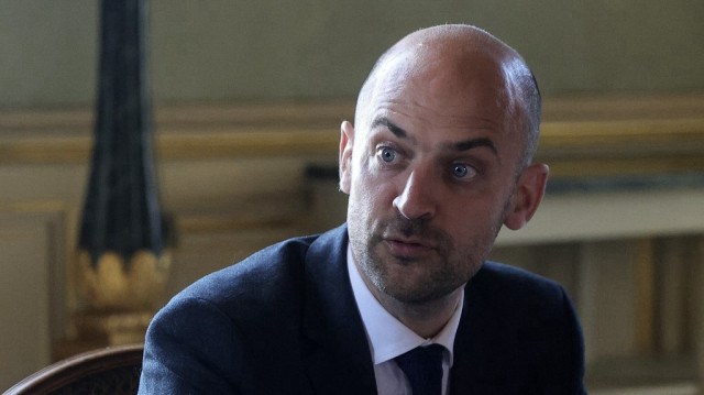 Le ministre français de l'Europe et des affaires étrangères, Jean-Noël Barrot, s'exprime lors d'une réunion avec ses homologues d'Arabie saoudite, de Jordanie et d'Égypte au Quai d'Orsay, au ministère français des affaires étrangères, à Paris, le 23 mai 2025.