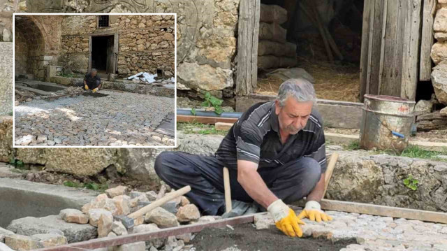 "Ekmeğini taştan çıkarma" deyiminin günümüzdeki örneğini sergileyen Mustafa Olgunöz, ailesinin geçimini sağlıyor.