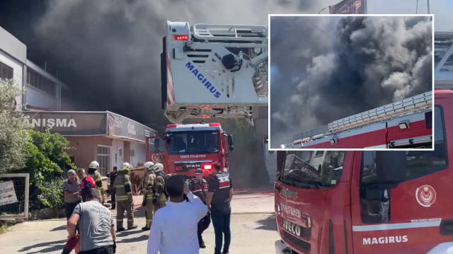 Ekipler, alevlere müdahale ediyor.