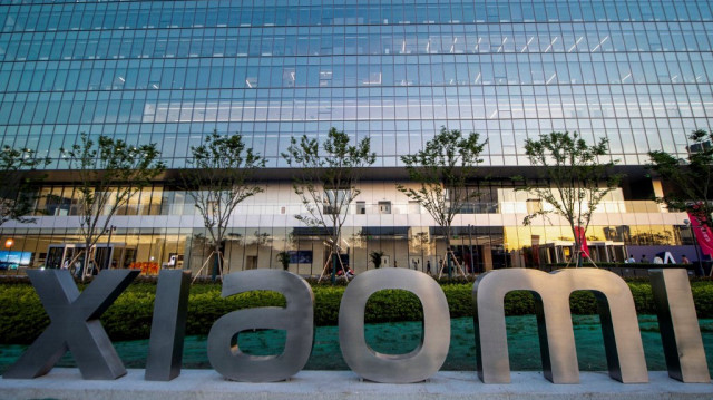 Le logo du fabricant chinois Xiaomi à son siège à Nanjing, dans la province de Jiangsu, dans l'est de la Chine.