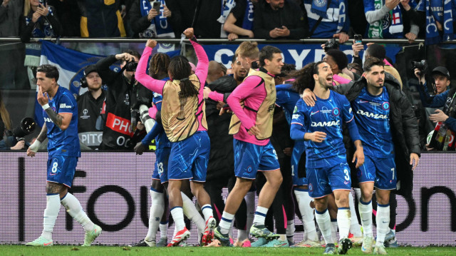 Chelseali futbolcuların yaşadığı sevinç.