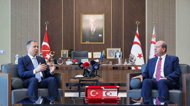 KKTC Cumhurbaşkanı Tatar, İçişleri Bakanı Yerlikaya'yı kabul etti