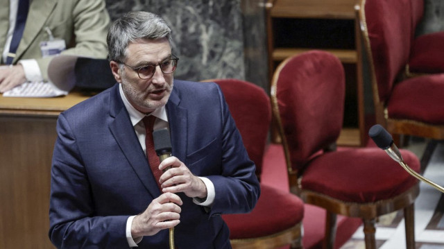 Le député Florent Boudie, membre de l'Ensemble pour la République, prononce un discours lors de la présentation du texte de loi proposé par le Rassemblement national visant à abroger la réforme des retraites, dans le cadre de la "journée d'initiatives parlementaires" (journée des initiatives parlementaires du RN), à l'Assemblée nationale française, à Paris, le 31 octobre 2024.