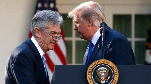 US Federal Reserve Chair Jerome Powell and US President Donald Trump
