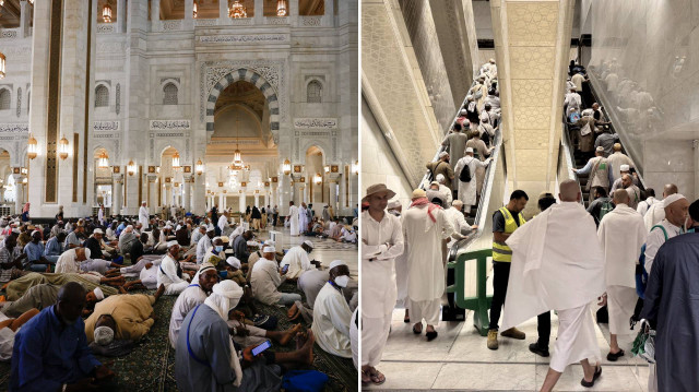 Hac ibadetini gerçekleştirme heyecanı yaşayan binlerce hacı adayı Kurban Bayramı öncesi son cuma namazında Kabe-i Muazzamada yoğunluk yaşadı.