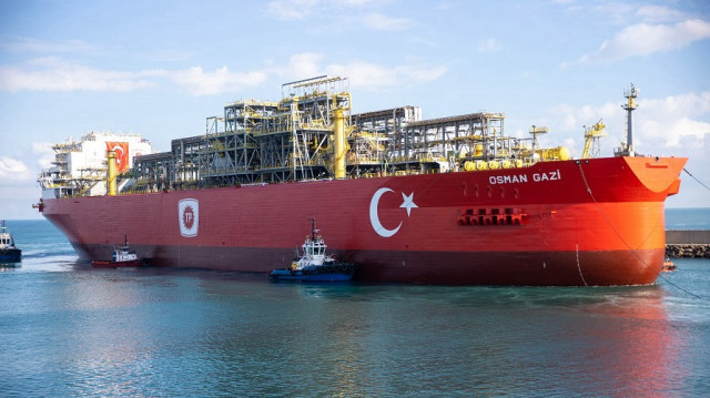 A view of Osman Gazi vessel, Türkiye's first Floating Production Unit (FPU) at Filyos Port in Zonguldak, Türkiye on May 31, 2025.