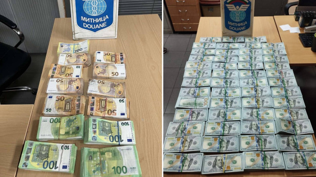 Gümrük memurları, ülkeden ayrılan bir otobüs ve kamyonda yaptıkları incelemede beyan edilmeyen 510 bin dolar ve 100 bin euro ele geçirdi.