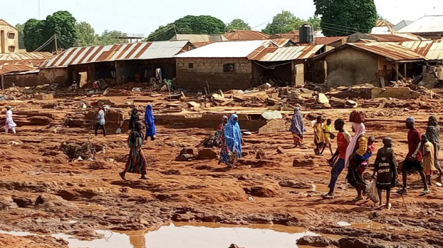 A view of damaged area following the floods caused by heavy rains in Niger, Nigeria on May 31, 2025.