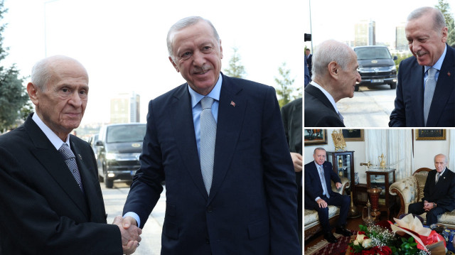 Bahçeli'nin evinde gerçekleşen görüşmeden ilk kareler yayınlandı.