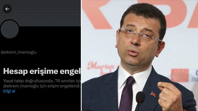 Tutuklu bulunan Ekrem İmamoğlu'nun sosyal medya platformu X hesabına erişim engeli getirildi.