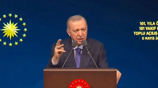Cumhurbaşkanı Recep Tayyip Erdoğan, Cumhurbaşkanlığı Külliyesi'nde Vakıflar Haftası Toplu Açılış Töreni'nde konuşuyor